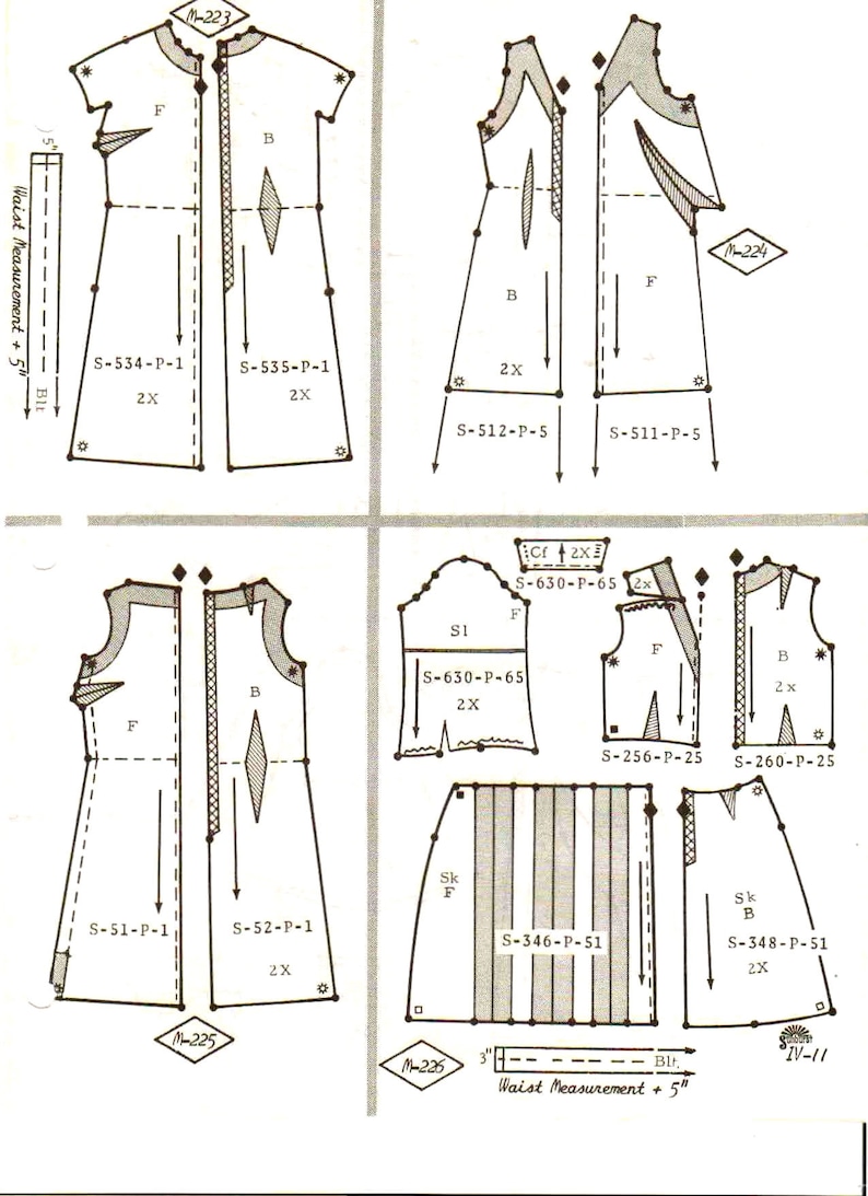 100vintage Sewing Patterns Retro Sewing Patterns All Sizes Etsy