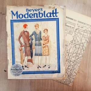 10/1929 Beyers Modenblatt, 1920s Fashion Magazine, 1920s Sewing Patterns, Vintage Sewing Patterns, 1920s German Fashion Magazine