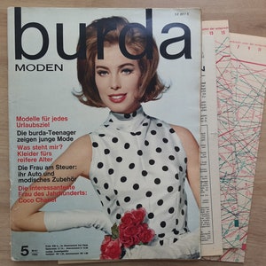 5/1963 Burda Moden , Burda 1960s, Vintage Sewing Patterns, Vintage Burda Fashion, 1960s Sewing Magazine, Fashion Magazine image 1