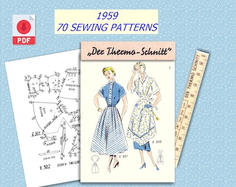 1959 Vintage Sewing Patterns: 70 All Sizes Designs (PDF)