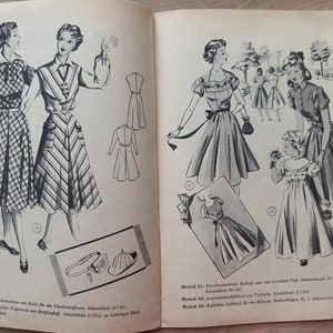 Lutterloh Supplement 50/1953, The Golden Rule Lutterloh System, Lutterloh Patterns, Vintage Fashion Magazine, Book of Draftings afbeelding 7