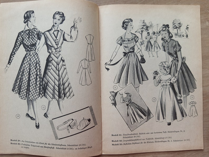 Lutterloh Supplement 50/1953, The Golden Rule Lutterloh System, Lutterloh Patterns, Vintage Fashion Magazine, Book of Draftings afbeelding 7