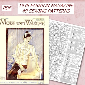 1930s Fashion Magazine – Restored Digital Edition with Sewing Patterns (A1 + A4/Letter PDF Download)