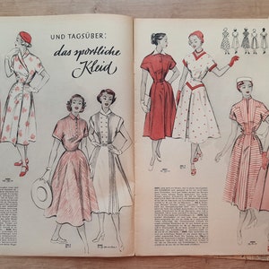 4/1953 Praktische Mode, Vintage Fashion Magazine 1950s, Vintage Sewing Patterns, 1950s German Old Fashion Magazine Bild 2