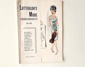 Lutterloh Supplement 90/1963, The Golden Rule Lutterloh System, Lutterloh Patterns, Vintage Fashion Magazine, Book of Draftings