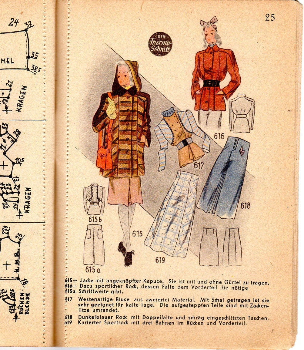 1947年製裁縫パターン集：1940年代のドレスデザイン（PDF） - Etsy 日本