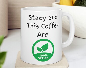 Vegan Gift Mug, Custom Gift Veganism Mugs, Personalized Coffee Mug for Vegan, Cute Plant Based Coffee Cup, Veganism Vegetarian Mug