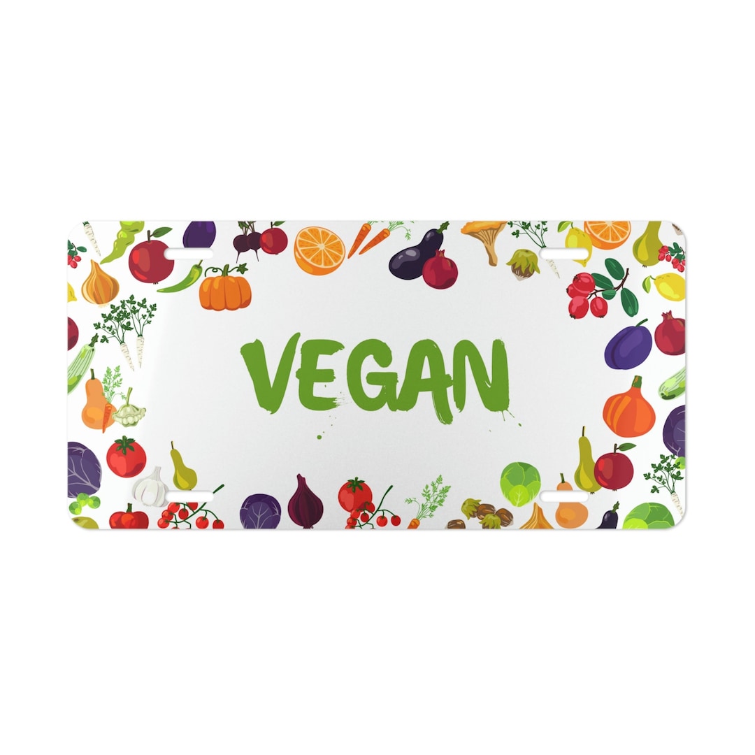 Vegan Vanity Plate License Plate For Vegans Vegan License Plate Etsy