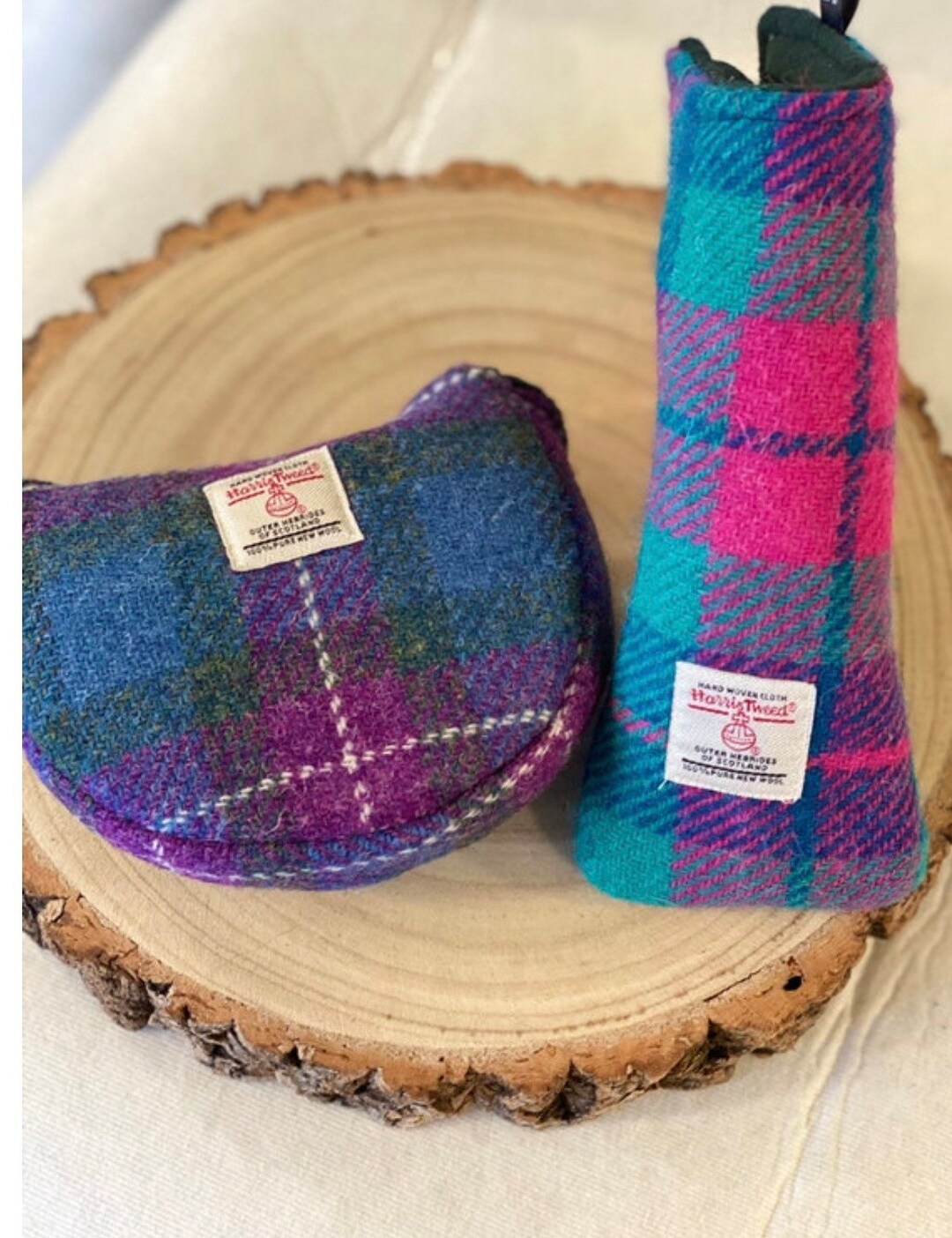 Harris Tweed Golf Head Coversgolf Club Covers Putter Head Etsy