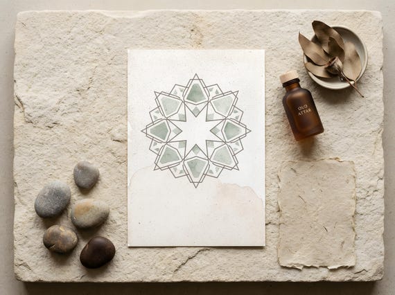 Green Khatam Star Geometric Wall Art