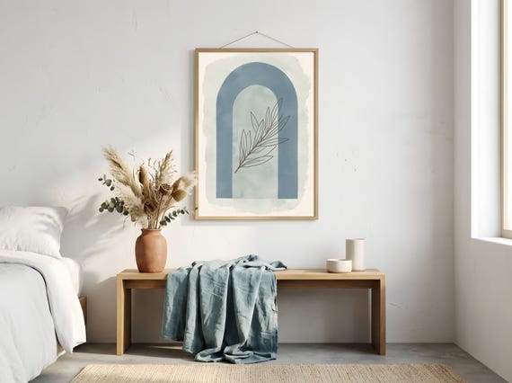 Dusty Blue Botanical Arch Print