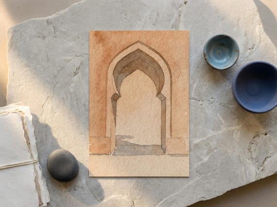 Charcoal Arch Shadow Print