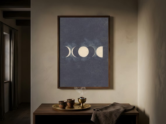 Indigo Moon Negative Space Print