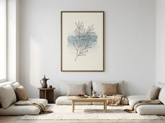 Patina Blue Botanical Print