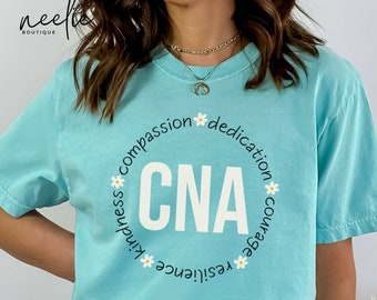 CNA Shirt Comfort Colors® T-Shirt Certified Nursing Assistant Floral Crewneck Tee Shirt, Gift for CNA Appreciation Graduation