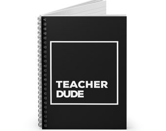 Regalo de maestro masculino, Cuaderno de espiral Teacher Dude para mentor, Regalo de agradecimiento al maestro masculino