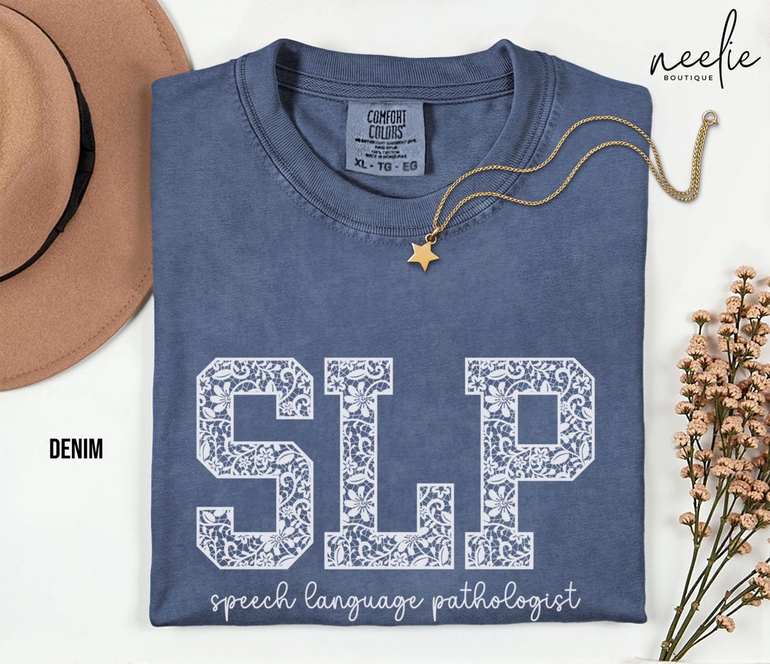 SLP White Lace Varsity Letters Comfort Colors® T-shirt for Speech ...