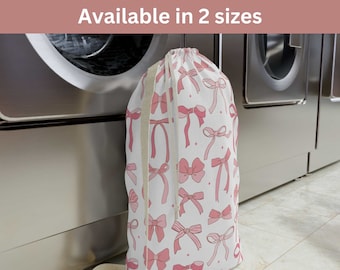 Pink Coquette Bows College Laundry Bag, Dorm Laundry Hamper, High School Graduation Gift, Going Away to College Present, Roommate Gift