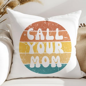 Call Your Mom Pillow: Ideal Going Away Gift for College Student, Funny Dorm Room Decor, Great High School Graduation Gift