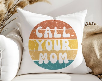 Call Your Mom Pillow: Ideal Going Away Gift for College Student, Funny Dorm Room Decor, Great High School Graduation Gift