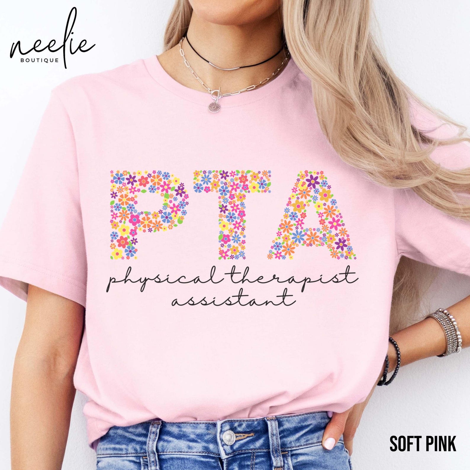 Pta Lettering PTA Shirt Floral Letters Physical Therapist Assistant Tee Shirt, PT ...