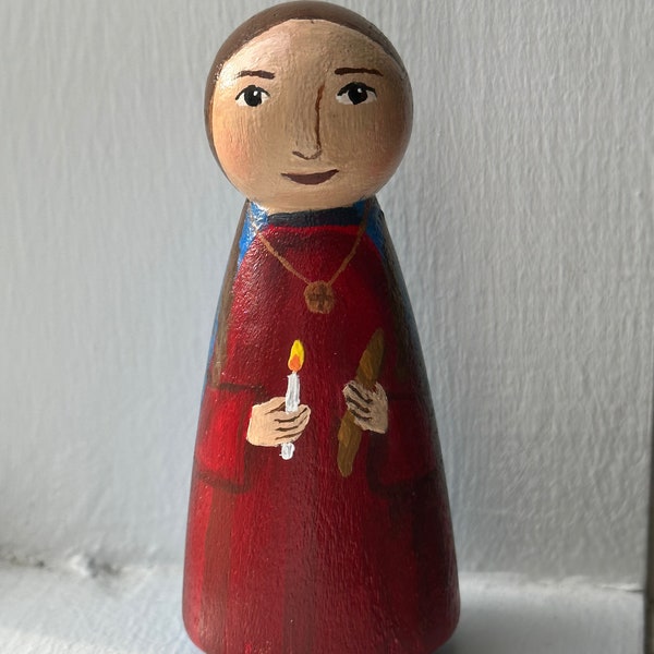 St. Genevieve, 3.5" peg doll