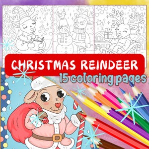 Christmas Reindeer Coloring Book: Festive Holiday Activity (PDF)