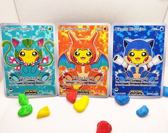 Pikachu poncho PACK 3 CARDS  Custom Cards