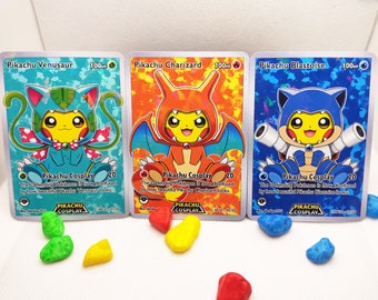 ピカチュウGX V VスターEX ポケモンカスタムカード ホログラフィック