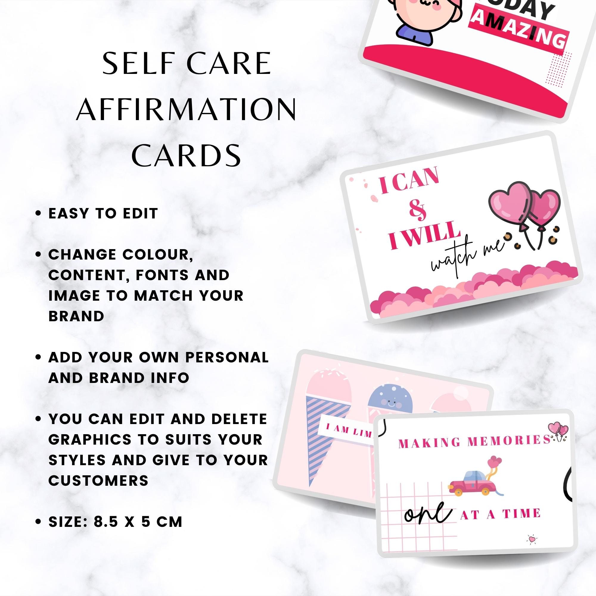 Self Care Affirmation Cards for Coaches & Clients | Editable ...