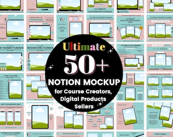 Notion and Spreadsheet Mockup Canva Template for Coaches, Course ...