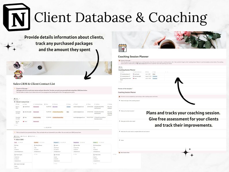 Notion Template Ultimate Coaching Dashboard | Coaching Business Tool ...