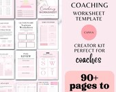 Coaching Worksheet Canva Template Bundle | Life Coach Workbook Tools | Lead Magnet Self Care Planner | Business Coaching Resources Templates