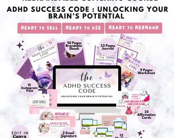 Done For You ADHD Success Code Ebook | ADHD Coach | Life Coach | Wellness Coach | Meditation Coach | Therapist | Physchologist | ADHD Course