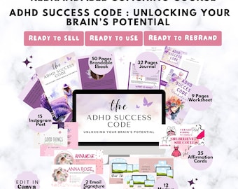 Done For You ADHD Success Code Ebook | ADHD Coach | Life Coach | Wellness Coach | Meditation Coach | Therapist | Physchologist | ADHD Course