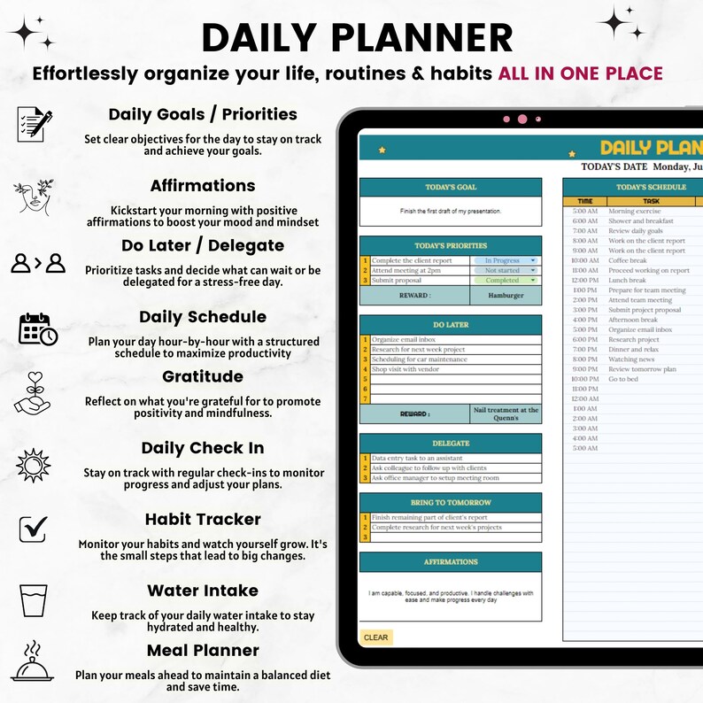 Daily Spreadsheet Google Sheet Monthly Calendar Template, Daily Routine ...