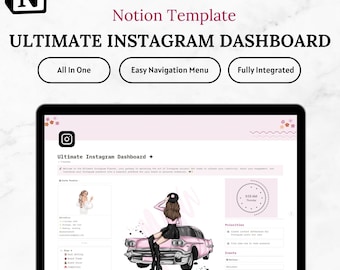 Notion Template Ultimate Instagram Planner | Social Media Content Calendar for influencer, content creator, social media manager, coach