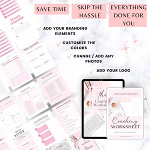 Coaching Worksheet Canva Template Bundle | Life Coach Workbook Tools ...