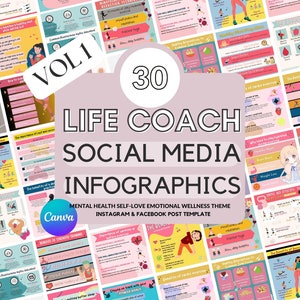 Editable Social Media Template | Canva Life Coach Template | Course Guide | Life Coach | Business | Marketing Tools for Coaches