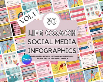 Editable Social Media Template | Canva Life Coach Template | Course Guide | Life Coach | Business | Marketing Tools for Coaches
