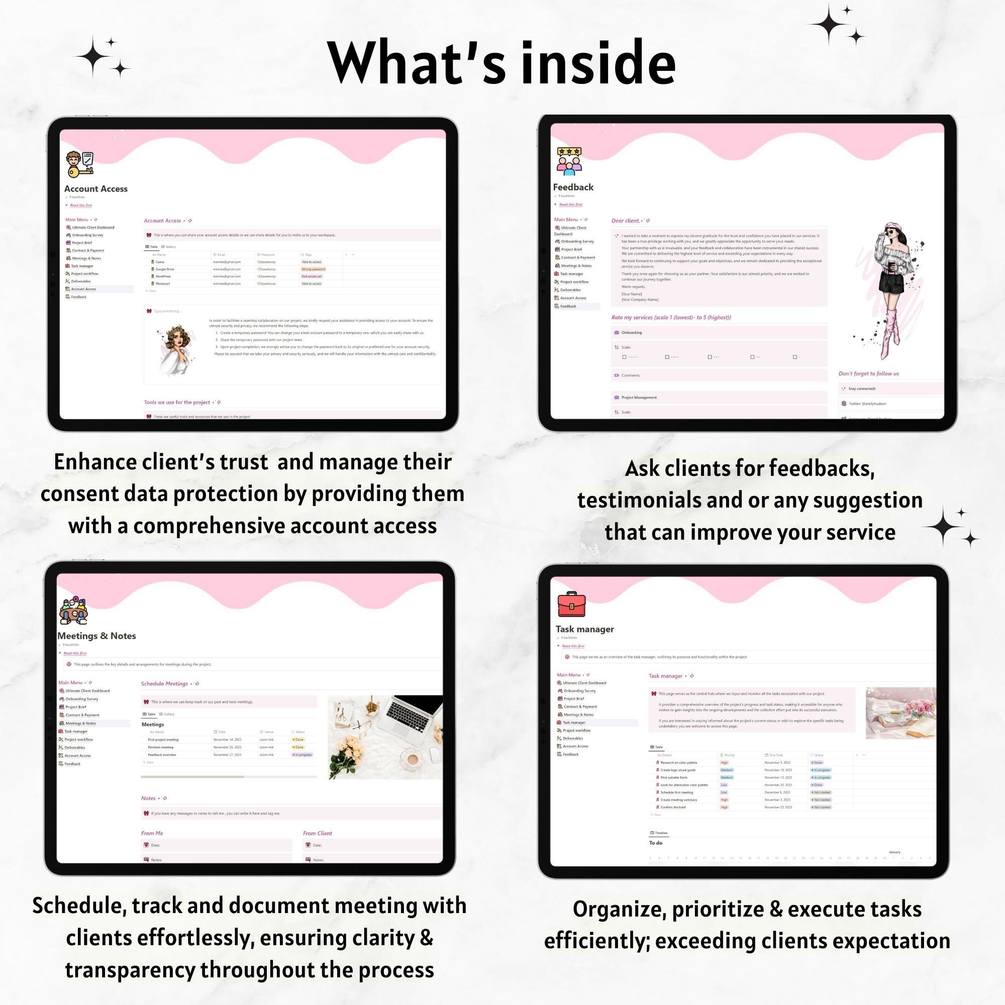 Notion Template Client Portal, Client Dashboard Project Tracker, Client ...