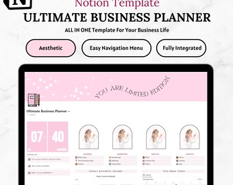 Notion Template Business Planner, Business Dashboard for Coach, Notion Business Template Finances, CRM Client Tracker, Freelance Business