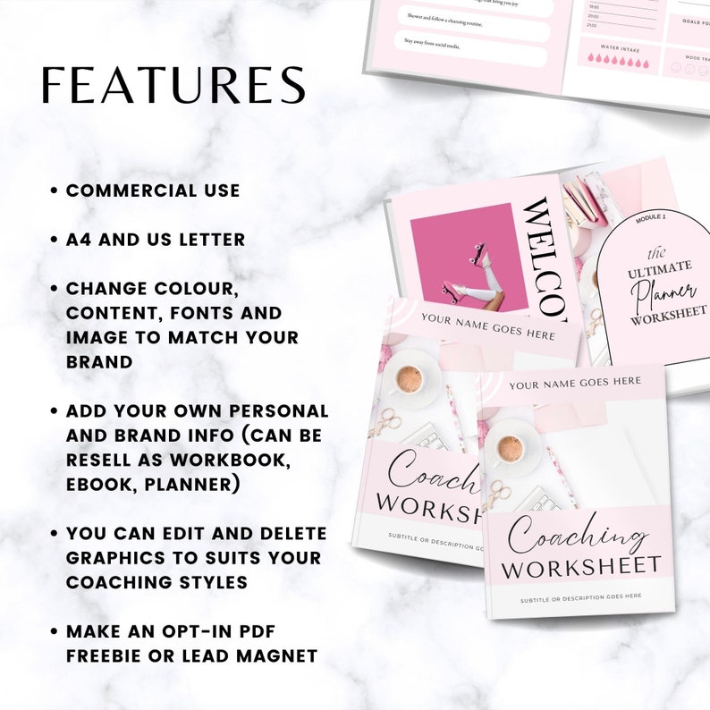 Coaching Worksheet Canva Template Bundle | Life Coach Workbook Tools ...