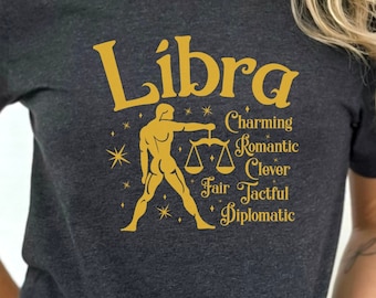 Womens Birthday Shirt, Libra Zodiac Shirt, Libra T-Shirt, Astrology Shirt, Zodiac Tee, Horoscope Tee, Libra Birthday Gift