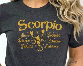Frauen Geburtstag Shirt, Skorpion Sternzeichen Shirt, Skorpion T-Shirt, Astrologie Shirt, Sternzeichen Tee, Horoskop Tee, Skorpion Geburtstagsgeschenk