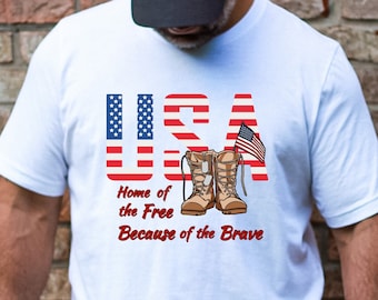 Memorial Day Shirt, Home of the Free, Patriotic Shirt, Remember the Fallen, Because of the Brave, 4th of July Shirt, Veteran's Day Shirt