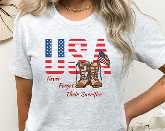 Memorial Day Shirt, USA Shirt, Patriotisches Shirt, Heimat der Freien, 4. Juli Shirt, Veteranen Tag Shirt, Militär Shirt, amerikanische Flagge