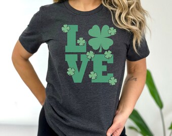 St. Patrick's Day Shirt,Irish Tee,Shamrock Shirt,Love T-Shirt,Irish gift,Irish Love T Shirt,Lucky Shamrock Tee,Shamrock T-Shirt,Boho Irish