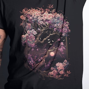 Kirschblüten-Ästhetik-Shirt, hübsches Sakura-Japaner-Goth-Geschenk, Y2K und Mall Goth, Kawaii Otaku Anime Tshirt, niedliches Blumen-T-Stück