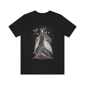 Schmetterlings-Hemd japanisches T-Shirt Goth-Hemd Japan-Fantasie-ästhetische Schmetterlinge nettes T-Shirt japanische gotische Prinzessin Dark Academia Bild 5